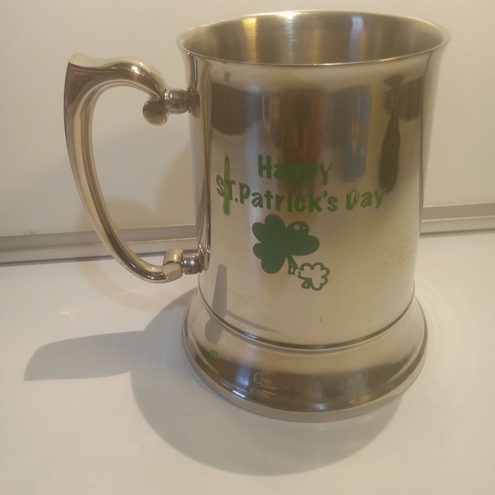 Happy St. Patrick's Day” Stainless Beer Mug